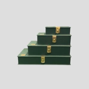 Boîte cadeau élégante en velours vert