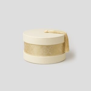 Coffret Cadeau Rond Blanc et Doré Luxe