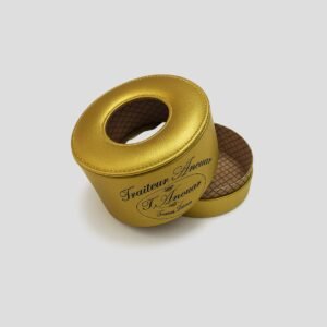 Coffret à Mouchoirs Rond Doré