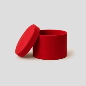 Coffret rond rouge