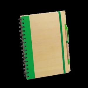 Bloc-notes A5 écologique spirale effet bois